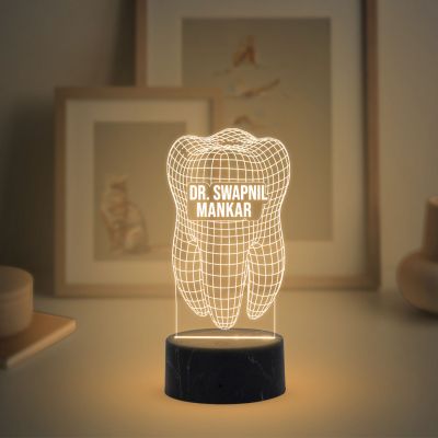 Teeth 3D Illusion Night lamp with Warm White Light Desk Table lamp Gift for Doctor